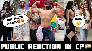 Bodybuilder PUBLIC REACTION in Delhi Street CP  part - 3 || Girls Edition 