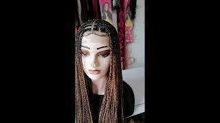 FRONTAL KNOTLESS BRAIDED WIG | GLUELESS LACE FRONTAL WIG. #braids #neekybeautyempire #hairstyle #fy