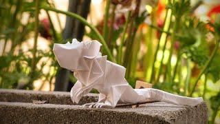 Origami mouse tutorial by Brandon Wong | Crease pattern example