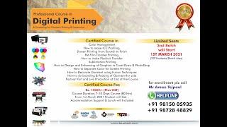 DTF (Direct to FIlm) Digital Printing Course Batch 2, Training with DTF Printer.