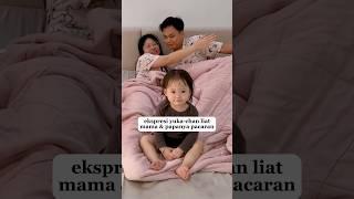 ekspresi yuka-chan liat mama dan papanya pacaran! #bayilucu #yuka #family #baby #comedy #prank