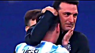 Scaloni hugs Messi after Copa America 2021 Final Win against Brazil | Heart Touching Moment