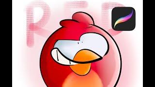 RED | Angry Birds Drawing (first Procreate video)
