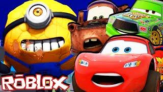 The Cars Characters ESCAPE Despicable Me MINIONS BARRY PRISON RUN in Roblox!