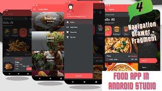 Navigation Drawer Android Studio | Navigation Drawer With Fragments | Food App | Food App In Android