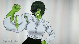 Himeno She hulk Transformation Animation [ female Muscle growth Animated ] 2023