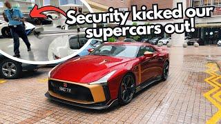 Security KICKED OUT Our Supercar Convoy?! Nissan GT-R50 by Italdesign Startup in Rainy Singapore