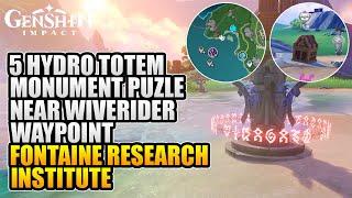 5 Hydro Totem Monument Puzzle Near Waverider Waypoint Fontaine Research Institute Genshin Impact