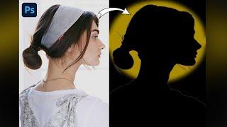 How to Create Silhouette Photograph Effect Using Photoshop | Circular Moon Effect