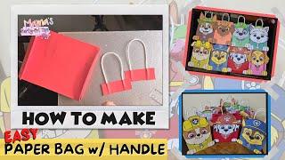 HOW TO MAKE  PAPER BAG w/ HANDLE | Cheap & Easy DIY