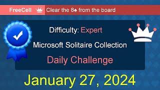Microsoft Solitaire Collection: FreeCell - Expert - January 27, 2024