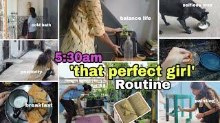 5:30am 'that PERFECT girl' morning routine/ healthy & productive habitshousework and yoga#vlog