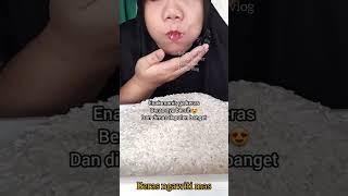 DYMA KULINER ASMR RAW RICE EATING Makan Beras Mentah #mukbang #shorts @dymavlog @Dymareal