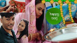 Rajasthani Teej Celebration in Punjab By Mansi Mlw #vlog42 #vlog #couple #indianfestival2021