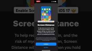 How to Enable Screen Distance feature in iOS 17. #ios17 #iphone #screendistance #iosnewfeature