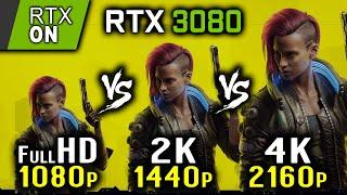 Cyberpunk 2077 - RTX 3080 - 1080p vs 1440p vs 2160p 4K | RTX - ON | HD vs 2K vs 4K Ray tracing