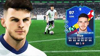 97 EURO INTERNATIONAL STARS DECLAN RICE SBC PLAYER REVIEW | EA FC 24 ULTIMATE TEAM