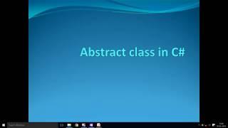 Abstract class in C#   Hindi