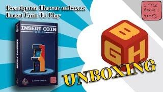 Boardgame Heaven Unboxing 162: Insert Coin To Play (Little Rocket Games)