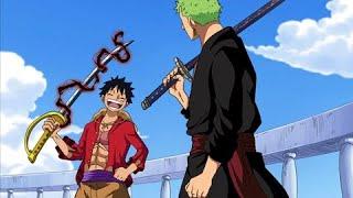 Zoro's reaction after Luffy mastered Gol D. Roger's sword in One Piece