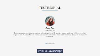 Responsive Testimonial Slider Using HTML,CSS & JavaScript | Auto-Sliding Testimonial Carousel
