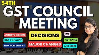 54th GST council Meeting New Decisions and major GST changes