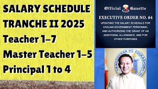 NEW SALARY SCHEDULE 2025 FOR TEACHER, MT AND PRINCIPAL