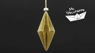 Christbaumschmuck basteln mit Papier zu Weihnachten - Origami Weihnachtsdeko selber basteln