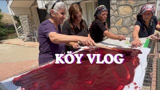 Köy Vlog  eğlenceli erik pestili yapımı, köyde misafirlik, çeşmeden su taşıdı, korkutucu kaza