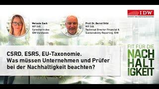 1#0 CSRD, ESRS, EU-Taxonomie - Was müssen Unternehmen und Prüfer bei der Nachhaltigkeit beachten?