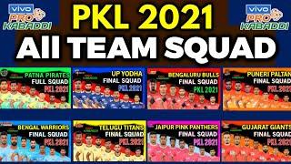 Pro Kabaddi 2021 All Teams Final Squad | PKL 2021 All Teams Full Squad | Pro Kabaddi Season 8