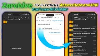 How to Fix Zarchive can't use this folder | Access data and obb folder in Android