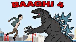 Baaghi 4 movie (part-1)| tiger shroff vs godzilla fight | funny 2d animation