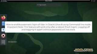 How to enable automatic login to user in command line in Oracle Linux 8