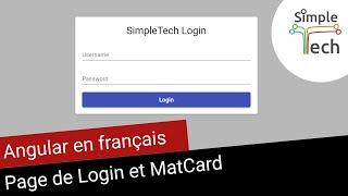 Angular en Français - 10. Page de Login et MatCard