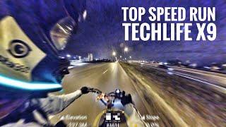 80+ kph (50+ mph) TECHLIFE X9 Scooter TOP SPEED RUN (Zero 11X, Turnowheel) + GPS Stats