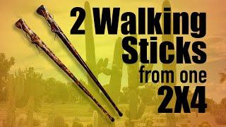 Make a  Couple of Fun and Simple Walking Sticks from One 2x4!