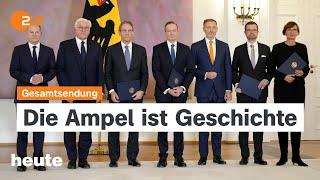 heute 19:00 Uhr vom 07.11.2024: Ampel-Koalition beendet, mögliche Neuwahlen, Bidens Ansprache