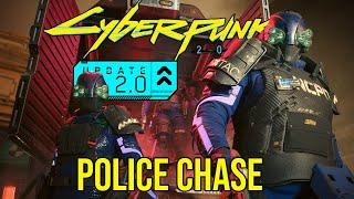 Cyberpunk 2077 Update 2.0 Max Level Police Chase Gameplay (4K, 60 FPS)