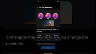 Android : How to change screen resolution on Samsung S24 series.