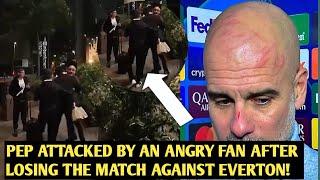 Angry city fan attack pep guardiola after the Everton match!