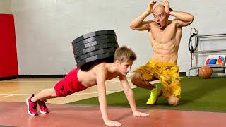 11 Year Old Boy Completes Super Heavy Push Ups