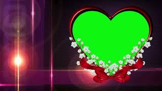 Green Screen Heart Background, Heart background video, Wedding Background video photo frame