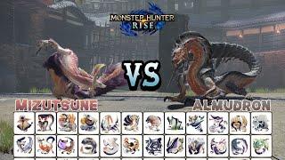 Almudron Vs Mizutsune All Bosses Deathmatch | Monster Hunter Rise (Turf War)