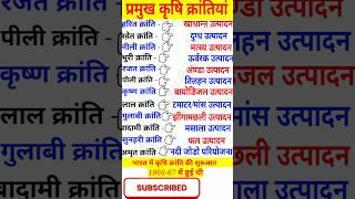 प्रमुख कृषि क्रांति #gkinhindi #gk #knowledge #viralvideo #youtubeshorts #shorts