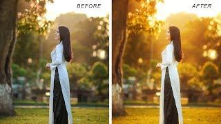 Golden Hour Sunset Light Effect in Photoshop - Change Photos to Fantasy Backlit Warm Portraits