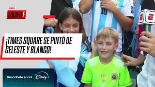 ¡BANDERAZO POR LA SELECCIÓN ARGENTINA EN TIMES SQUARE! En Equipo F se vive la previa de la semifinal