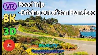 【360° VR】Road Trip from Golden Gate Bridge to the Ocean Beach - 8K 3D 360 VR Video