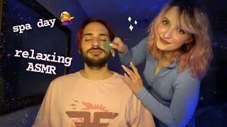 ASMR | Spa Day Personal Attention on a Real Person (Skincare, Facial, and Hair Brushing) 