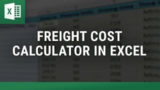 Freight Cost Calculator in Excel